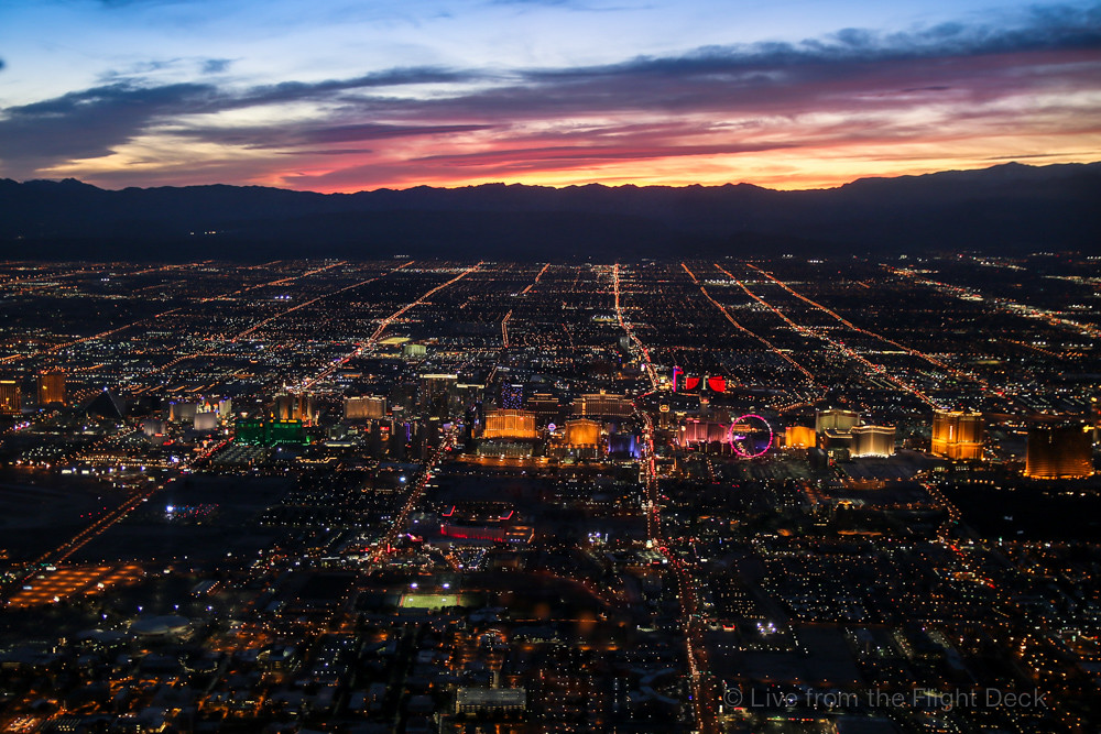 Las Vegas sunset from above
