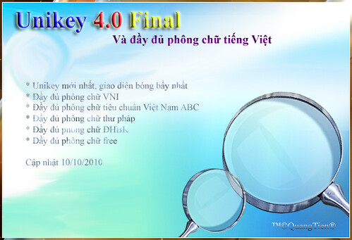  Unikey 4.0 Final và đầy đủ 95% phông chữ Việt Nam thông dụng - 2010 update	 5204173694_1abe3ae292