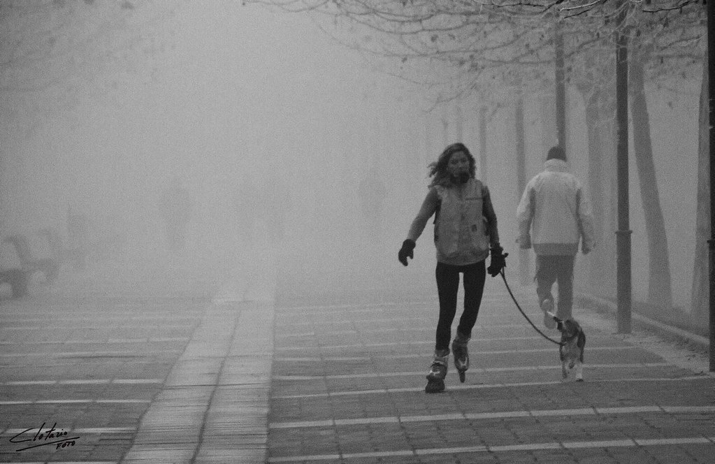 skating in the fog