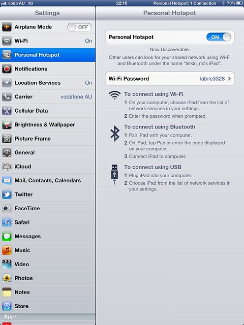  Hướng dẫn turn on Personal Hotspot cho iPad 4G mới (not wifi only)  6862082676_28e0b23b84_z
