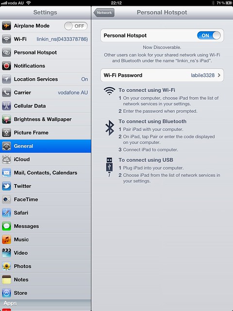  Hướng dẫn turn on Personal Hotspot cho iPad 4G mới (not wifi only)  6862083278_d3f683bbe4_z