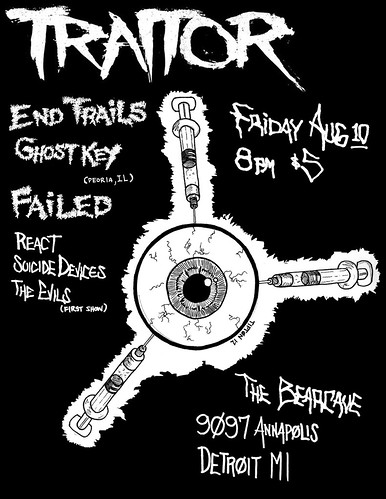 8/10 - Ghost Key (IL), End Trails, Traitor, React + more at the Bearcave. 7599923624_56e53fc3f9