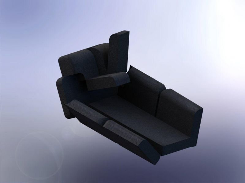 fauteuil transformable en lit 2 places T2gris