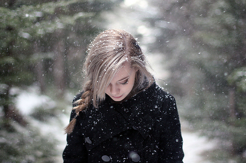 Skating In The Park.  Alone-girl-photography-snow-winter-Favim.com-80142