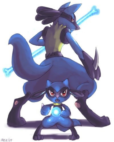 Winners of posting Lucario_and_riolu_by_bahzithemaster-d49pl6t