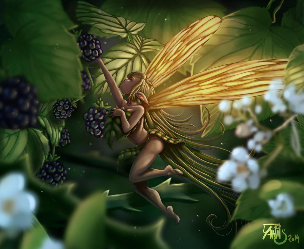 Digital painting de Traaw : Digit en vrac Fairy_and_blackberry_by_traaw-d7ls6q5