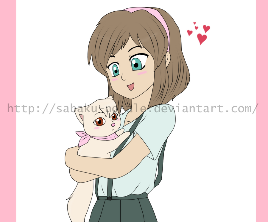 tlk humanos (anime) __a_girl_and_a_kitten___by_sabaku_no_ale-d305tj8