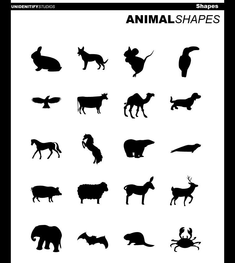 20 Animal Shapes for Photoshop 20_Animal_Shapes_for_Photoshop_by_UnidentifyStudios