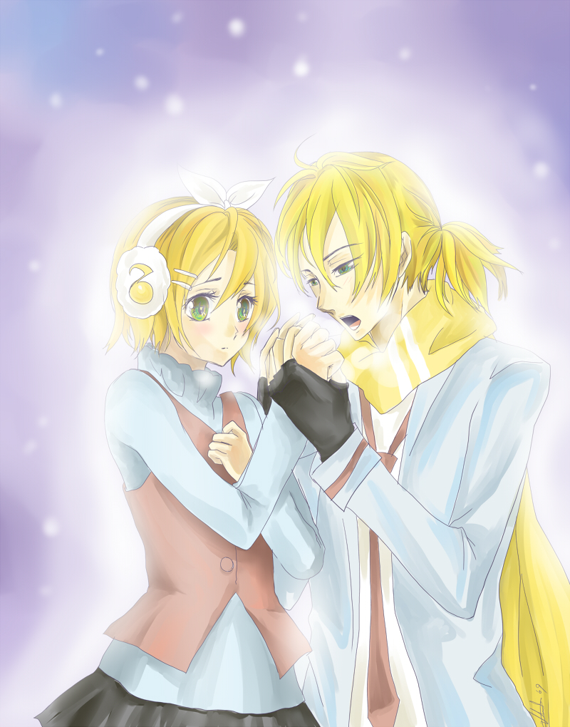 Cross Twins-Cursed Twins Rin And Len - Sayfa 2 Art_Trade__Rin___Len___Warmth_by_micvic