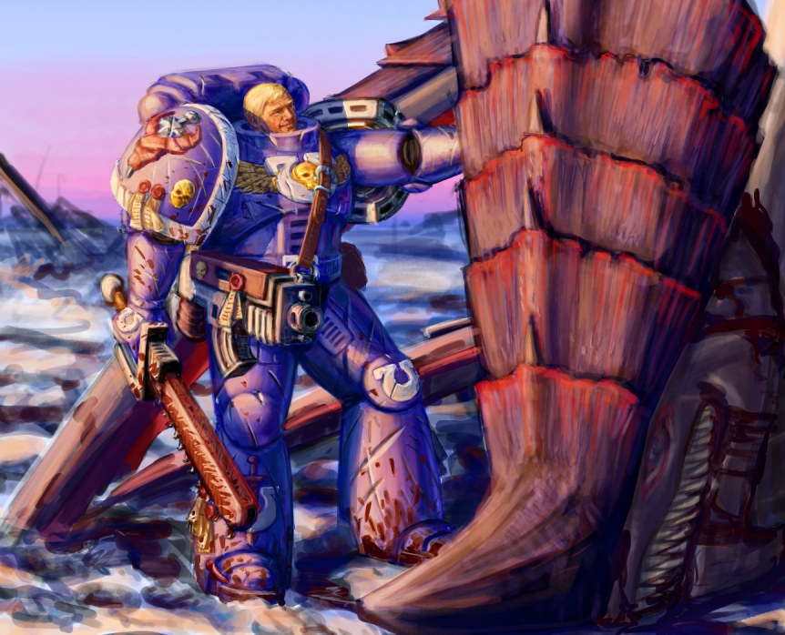 [W40K] Collection d'images : les Xenos - Page 2 Ultramarine_Tyranid_Hunter_by_LynxC