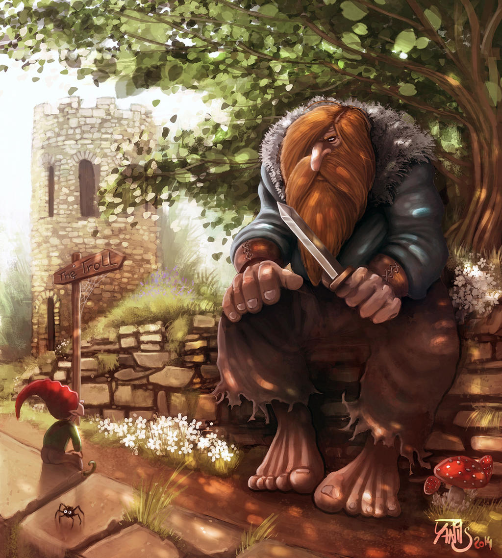 Digital painting de Traaw : Digit en vrac The_troll_and_the_gnome_by_traaw-d7kyzoa