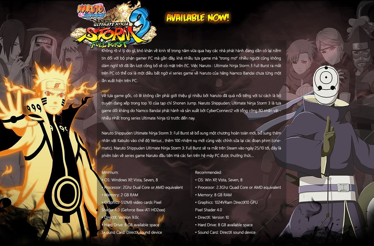 [Game] Download game NARUTO SHIPPUDEN: Ultimate Ninja STORM 3 Full Burst PC Game-naruto-shippuden