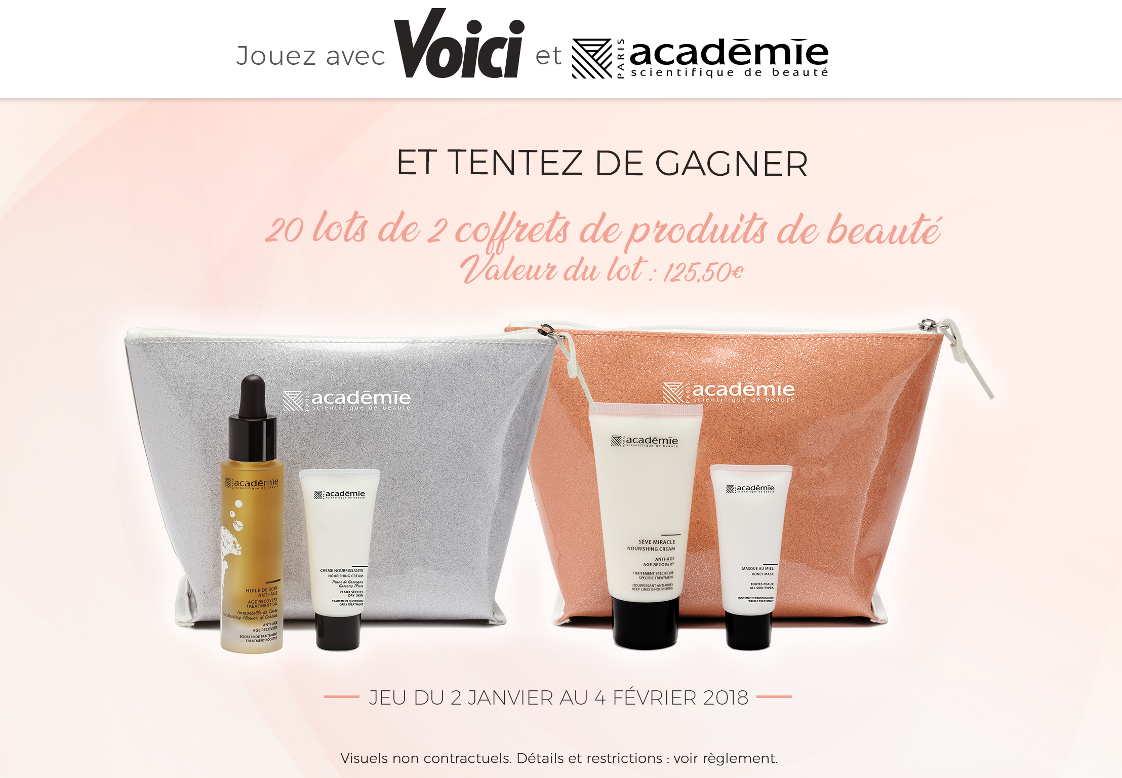 20 × 2 coffrets de produits de beauté  Jeu_voici.fr_asb