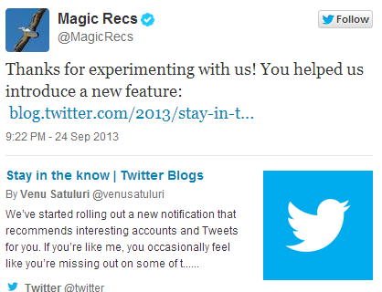 Twitter MagicRecs