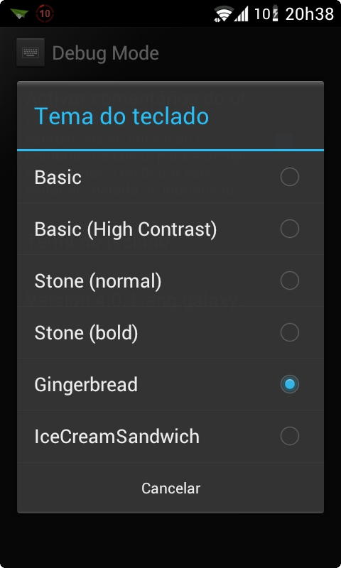 Teclado Google no Android - Tema