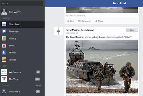 facebook windows 8.1