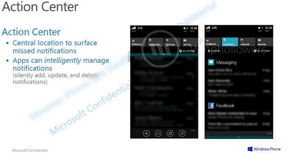 Windows Phone action center