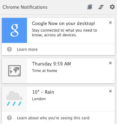 google now chrome