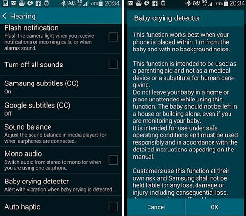 samsung galaxy s5 baby detector