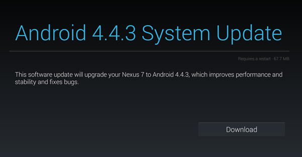 Nexus 7 upgrade android 4.4.3