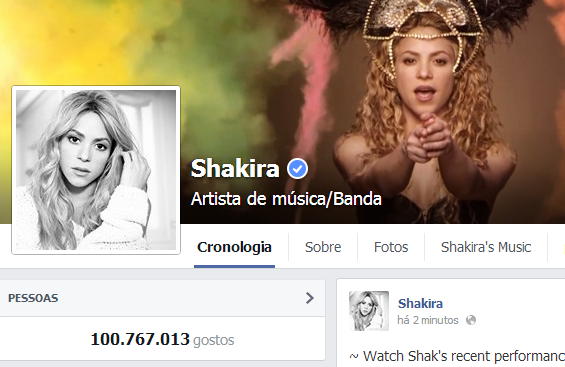 shakira facebook