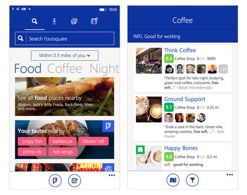 foursquare windows phone