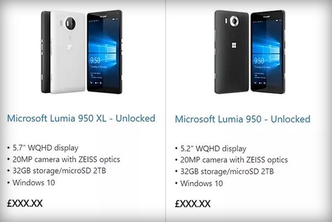 lumia 950 e 950 XL