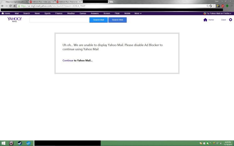 yahoo adblock