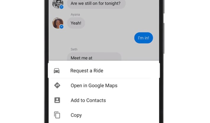 facebook messenger uber