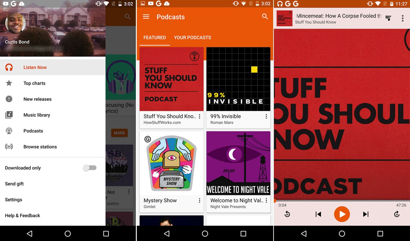 google play music podcasts