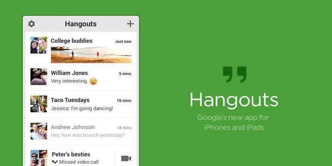 Google hangouts no iOS