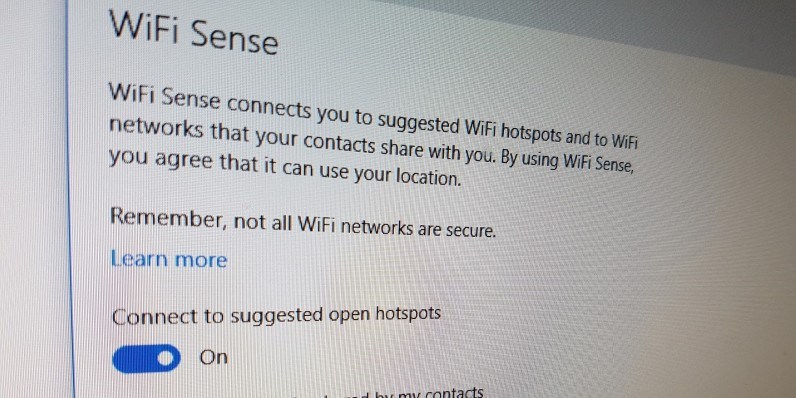 Windows 10 Wifi sense