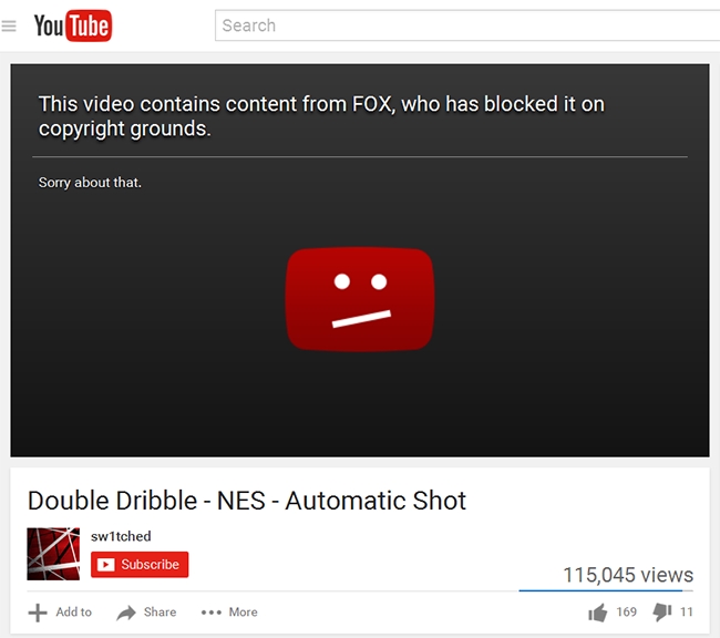 Youtube bloqueado por direitos de autor