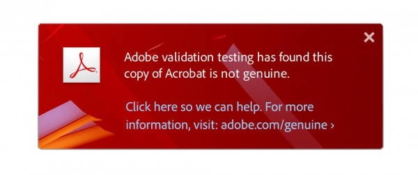 Notificação enviada da Adobe