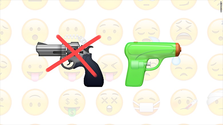 Novo emoji da pistola de água
