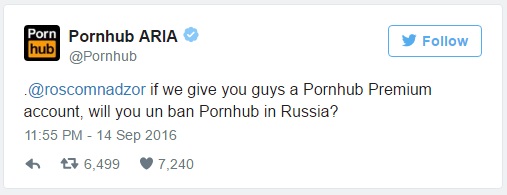 tweet do pornhub