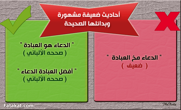 بعض الأحاديث الضعيفة المشهورة بين الناس وبدائلها الصحيحة ۞  13934053029056