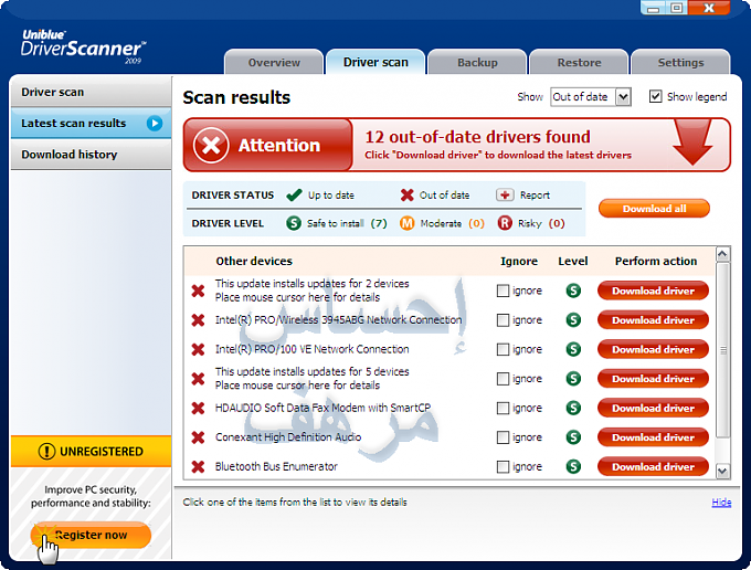 برنامج تحديث وجلب التعاريف للجهاز Driver Scanner 2009 0a46f60563572f6a64be9d2f0ddda074