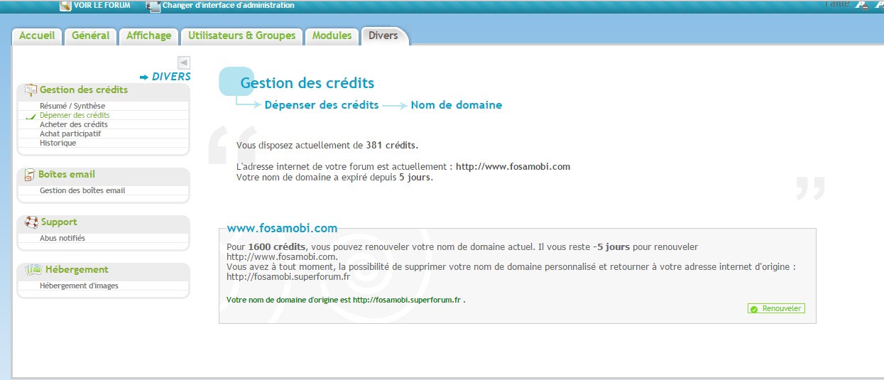 Clôturer et Supprimer le Nom de Domaine personnalisé Fosamobi.com auprès de ForumActif Nom_de_Domaine_Fosamobi