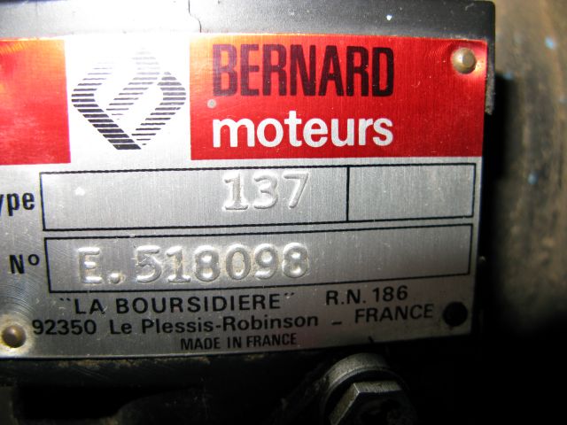 moteur Bernard type 137 10.202