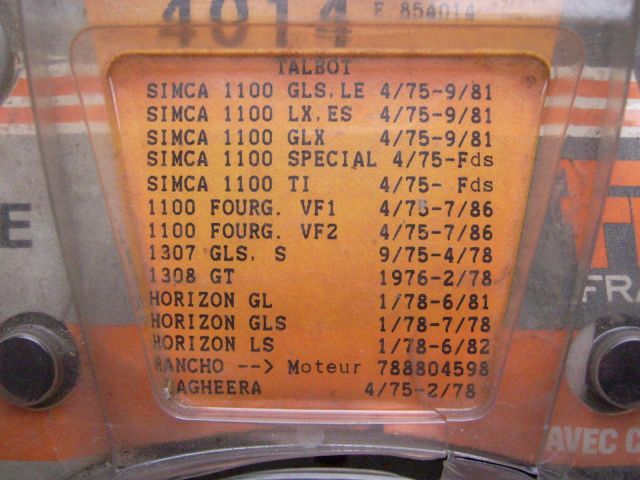 [Mécanique] Les trois types de kit d'embrayage pour Simca 1100 01.142