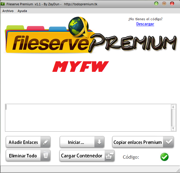 Programa Generador de enlaces premium FIleserve: 525e968fd912d791de6c7188340b490co