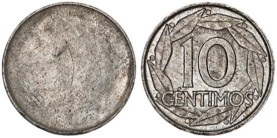 10 Céntimos 1959. Francisco Franco. Error de acuñación. 598c18e7a2fcf7b5b34e31a9f20b5fd7o