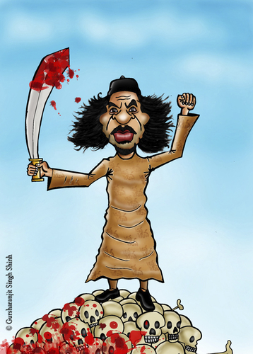 الكاريكاتر حول معمر القدافي...$ Gaddafi_caricature_1167895