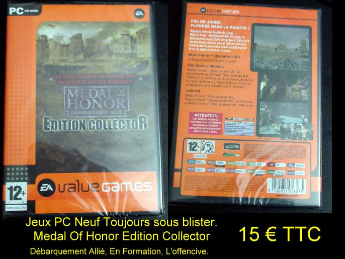 Vends Jeux PC MEDAL OF HONOR (neuf) Jeuxpc