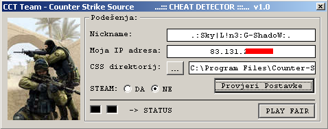 CHEAT Detector  DA / NE Cct_detect
