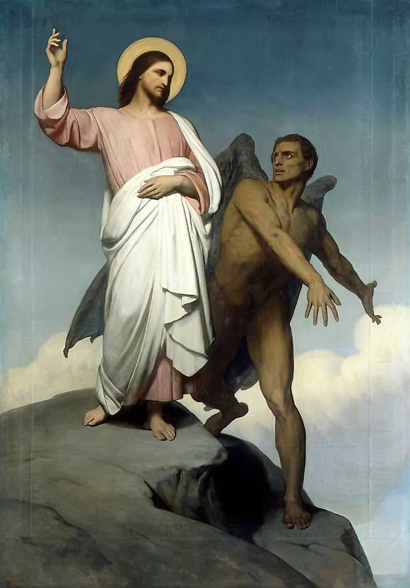 2023 -   Dimanche 26 février 2023 - 1er dimanche de carême (A)   Temptation_of_Christ_Ary_Scheffer_1854