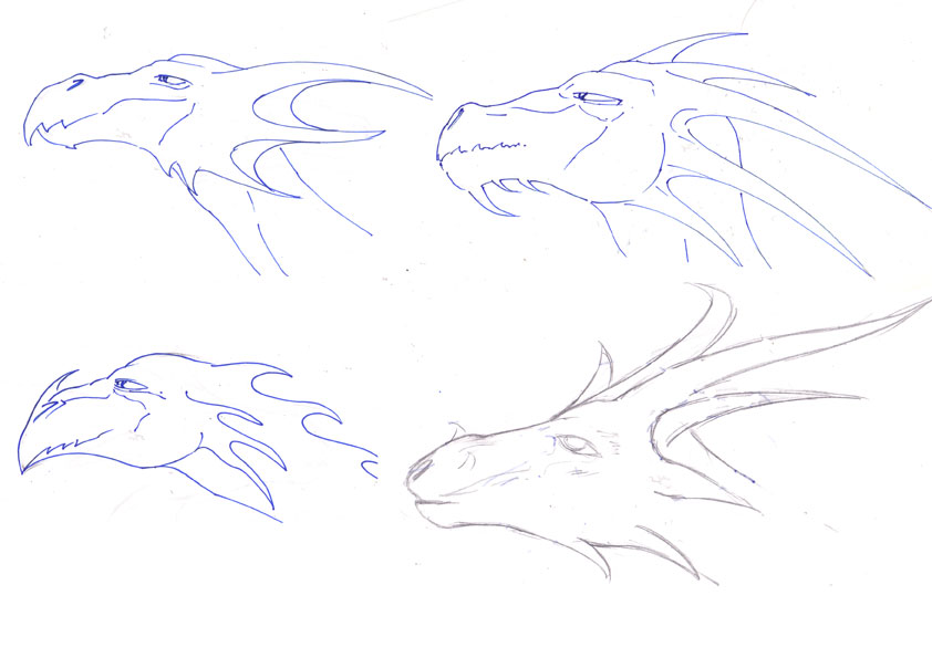 croquis pour sculpture Dragonhead