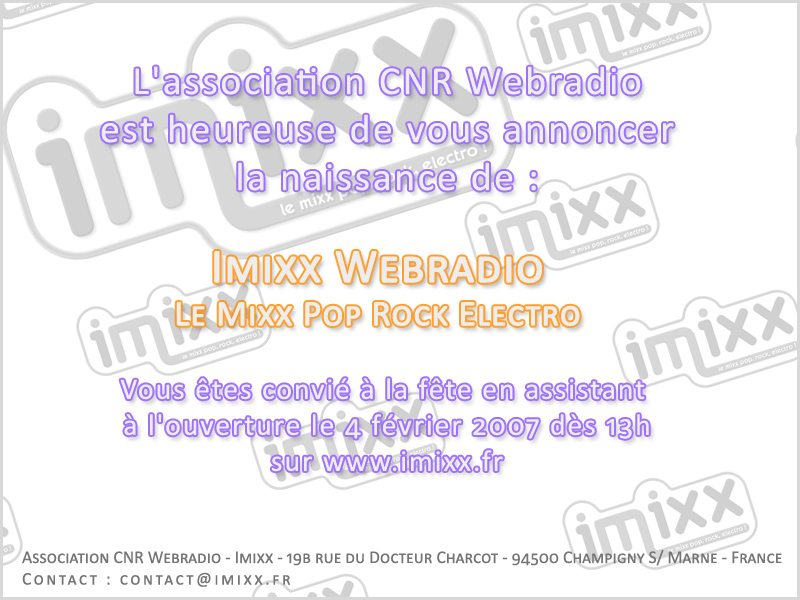 Le lancement de la nouvelle Webradio imixx ! Lancementimx