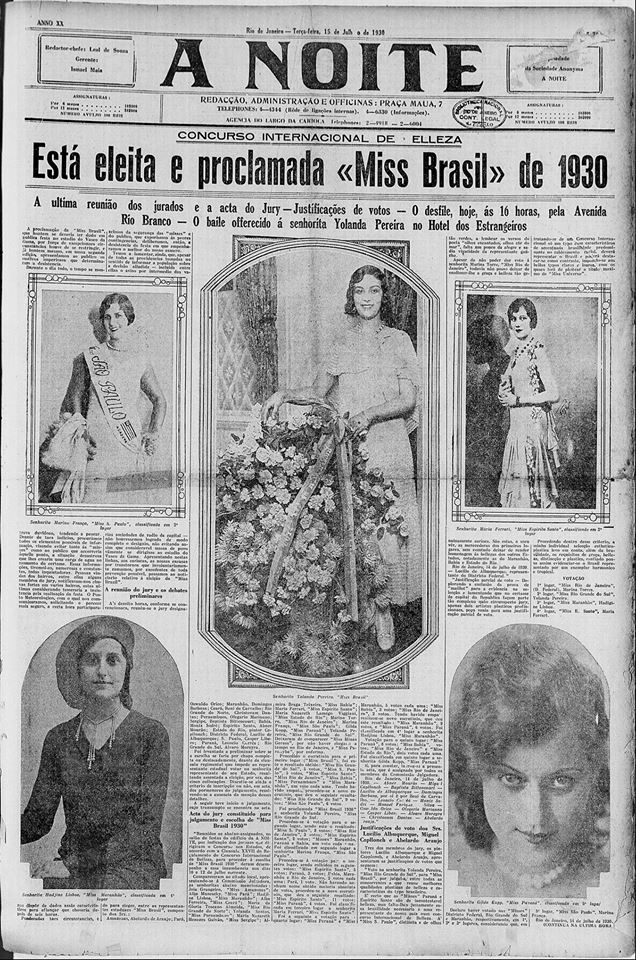 yolanda pereira, miss brasil 1930, ganhadora do international pageant of pulchritude - versao brasileira. (10/16/1910 - 09/04/2001). † Lcopzerg